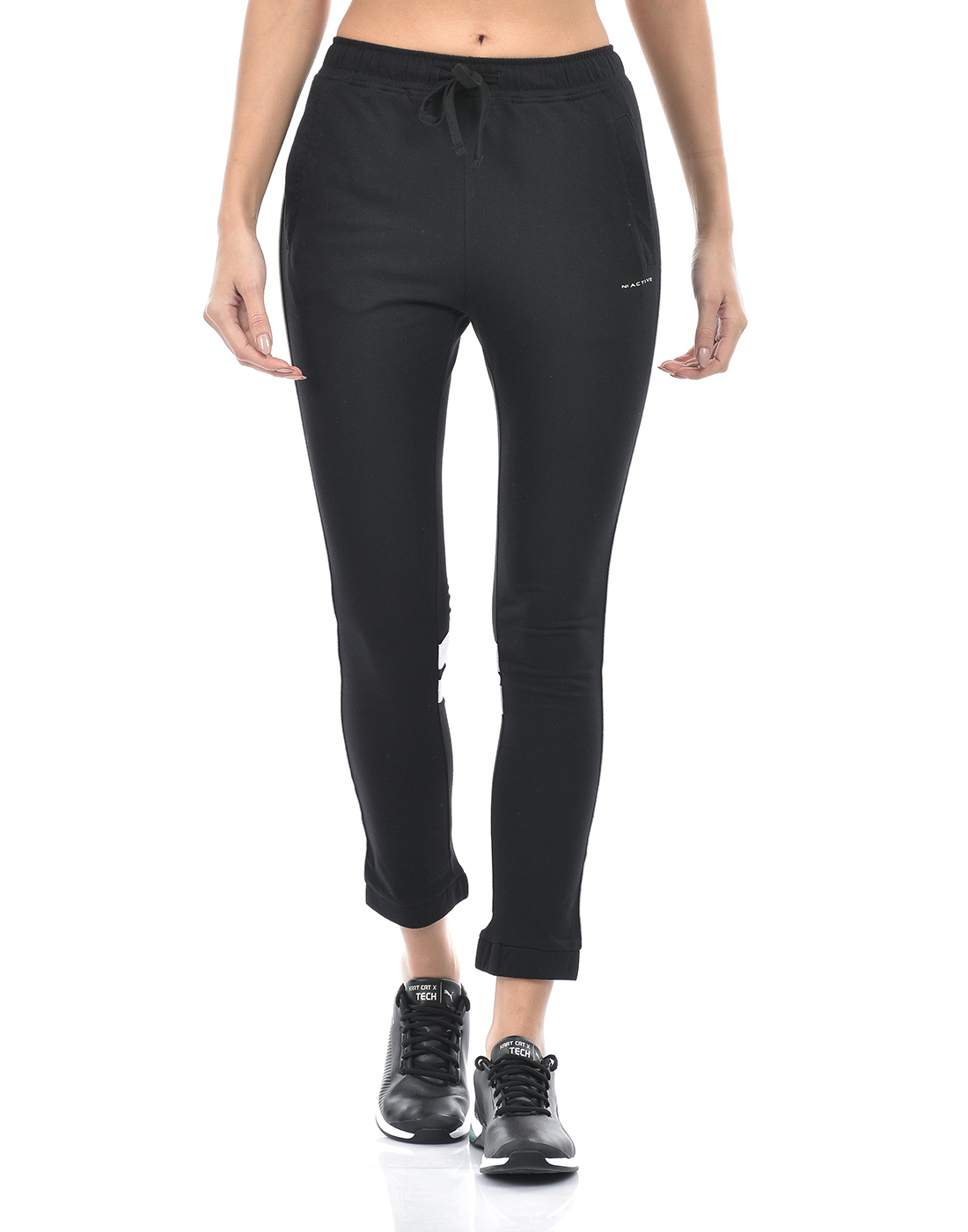 Numero Uno Women Striped Black Track Pants
